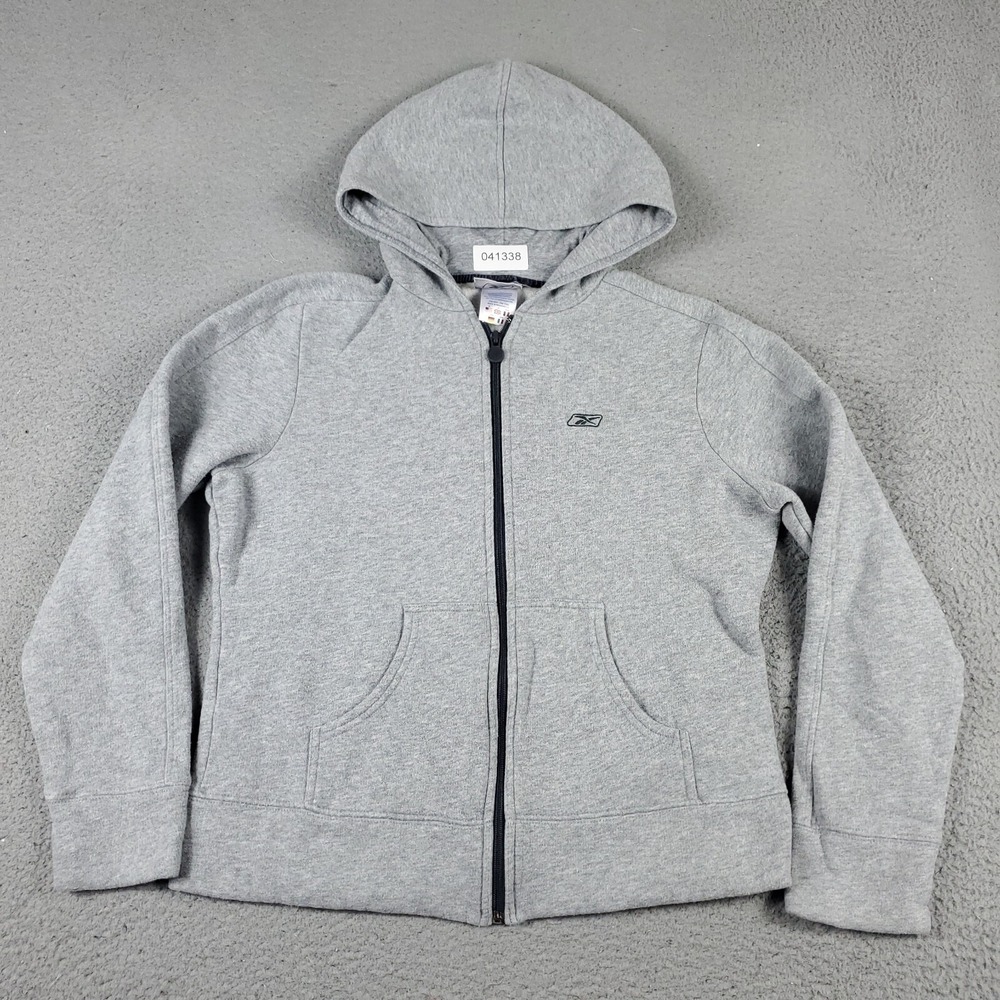 Reebok Sweater Womens Medium Gray Full Zip Hoodie Sweatshirt